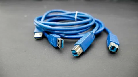 USB Type A to Type B Cable Stock Photos