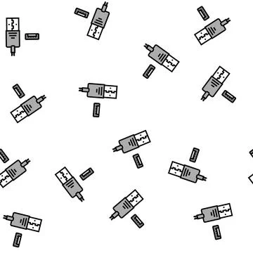 Usb type a vector seamless pattern Illustrazione stock