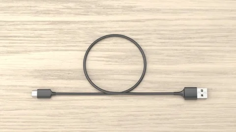 USB-A to USB-C data cable Stock Footage 331957034