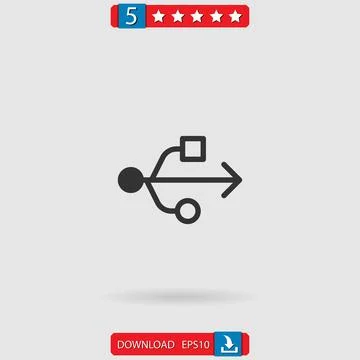 Usb vector icon Illustrazione stock