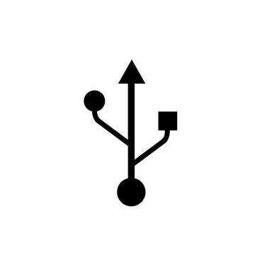 USB vector icon with a white background, for logos Stock Illustration