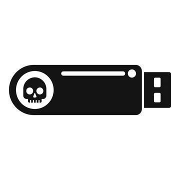 Usb virus data icon simple vector. Hacker error Stock Illustration