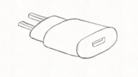 USB Wall Charger Power Adapter Animation Stock Footage 341802297