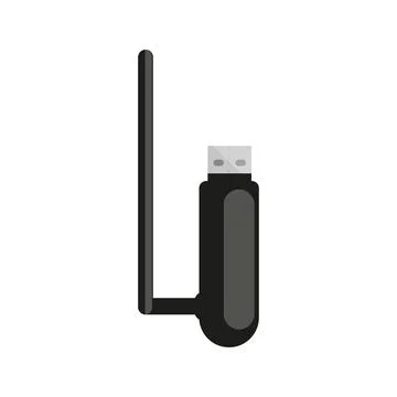 USB wifi adapter compact wireless web black flat Stock Illustration