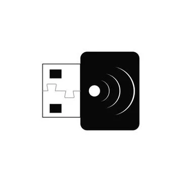 Usb, Wifi, Service, Signal Solid Black Glyph Icon. Vector Icon Template backg Stock Illustration