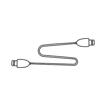 Usb wire computer line element icon logo Stock Illustration