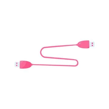 Usb wire computer pink element icon logo Stock Illustration