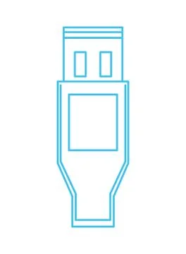 Usb wire connector isolated icon Stock Illustration