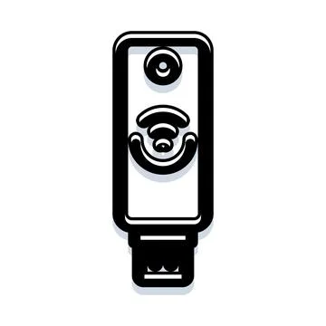 Usb wireless adapter transmitting signal icon Stock Illustration