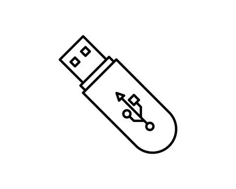 USB Wireless receiver icon - vector minimal USB Wi-Fi adapter concept symbol  Stock Illustration