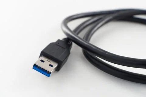 Usb3 cable isolated background Stock Photos