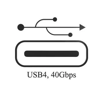 The USB4 next-generation, doubles the bandwidth to extend USB-C performance Stock Illustration