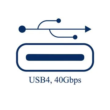 The USB4 next-generation, doubles the bandwidth to extend USB-C performance Stock Illustration