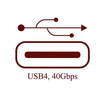 The USB4 next-generation, doubles the bandwidth to extend USB-C performance Stock Illustration
