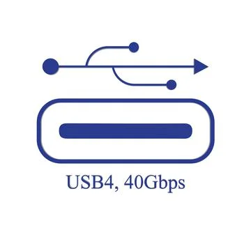 The USB4 next-generation, doubles the bandwidth to extend USB-C performance Stock Illustration