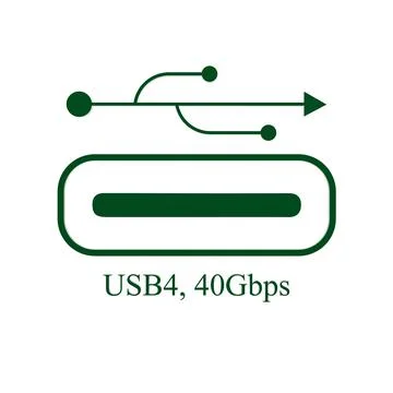 The USB4 next-generation, doubles the bandwidth to extend USB-C performance Stock Illustration
