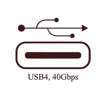 The USB4 next-generation, doubles the bandwidth to extend USB-C performance Stock Illustration
