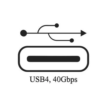 The USB4 next-generation, doubles the bandwidth to extend USB-C performance Stock Illustration