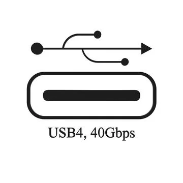 The USB4 next-generation, doubles the bandwidth to extend USB-C performance Stock Illustration