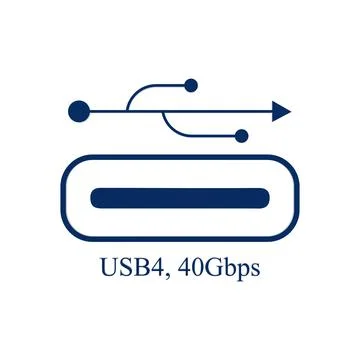 The USB4 next-generation, doubles the bandwidth to extend USB-C performance Stock Illustration