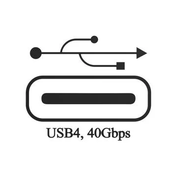 The USB4 next-generation, doubles the bandwidth to extend USB-C performance Stock Illustration