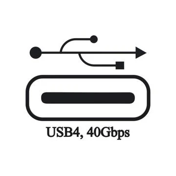 The USB4 next-generation, doubles the bandwidth to extend USB-C performance Stock Illustration