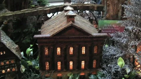 Usbg lit house pan with bug train silent 13s Video stock 597264