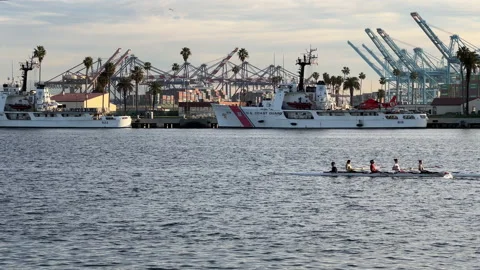 USC Rowing Crew Practice Stock Footage 170101932