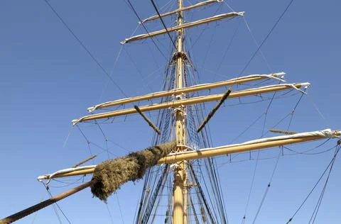 The USCG Eagle is a three-masted sailing barque with 21,350 square feet of sa Stock Photos