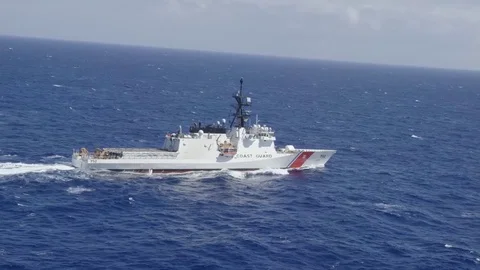 USCG Stratton(WMSL 752) steams in close formation at RIMPAC - 2016 Stock Footage 92749791