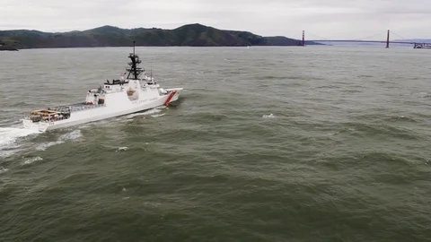 USCGC Munro sail in ocean - 2017 Stock Footage 91814836