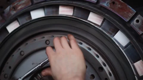 Uscrewed the bolt spanner Stock Footage 48363364