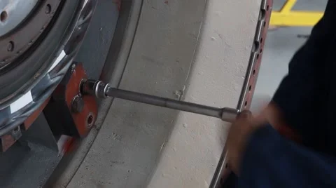 Uscrewed the bolt spanner Stock Footage 48363389