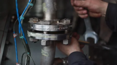 Uscrewed the bolt spanner Stock Footage 49555523