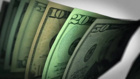 USD american bills Closeup Alpha 4K Stock Footage 253493199