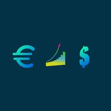 Usd and euro vector logo Stock Illustration