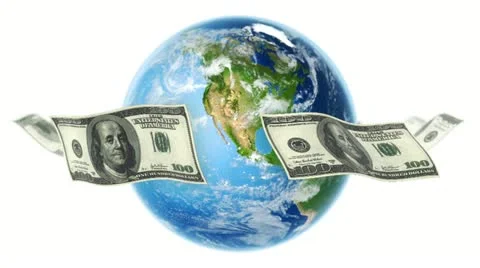 USD Banknotes Around Earth on White (Loop) 스톡 동영상 12751494