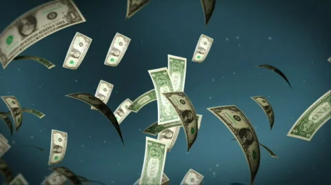 USD bill flying Stock Footage 495183