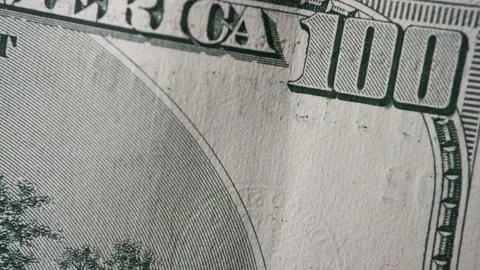 USD cash macro view. green 100 dollar cash - stop motion animation. USA fiat Stock Footage 141072050