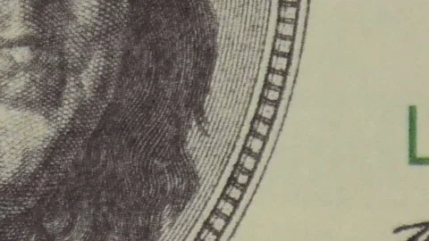 USD cash macro view. green 100 dollar cash - stop motion animation. 動画素材 197020368