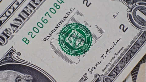 USD close up. US dollar, money background. Close up of American dollars details. Stock Footage 127849062
