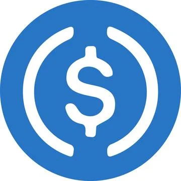 USD coin Cryptocurrency logo vector icon. . Crypto currency coin money symbol Stock Illustration