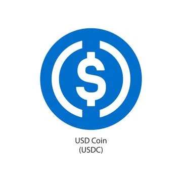 USD coin cryptocurrency token vector logo icon Stock Illustration