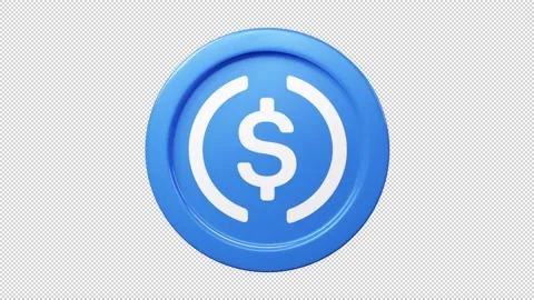 Usd coin usdc coin 3d rotage 360 degrees Cryptocurrency token seemless loop 動画素材 244152195