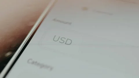 USD currency code from a financial application interface Stock Footage 330673440