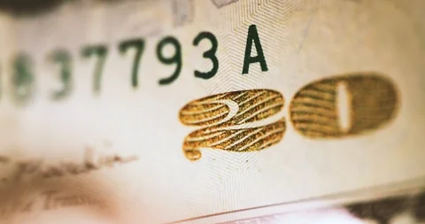 USD Currency macro stop-motion Stockbeeldmateriaal 116992264