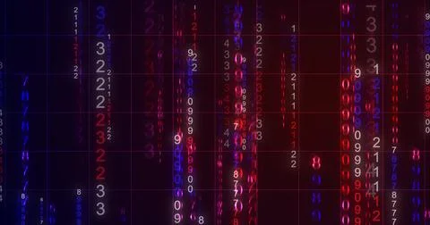 USD Dollar Analytics symbol matrix rain backdrop dark technology background.. Stockillustratie