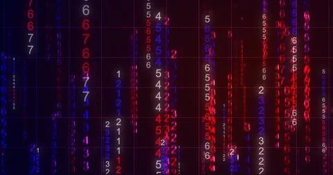 USD Dollar Analytics symbol matrix rain backdrop dark technology background.. Stockillustratie