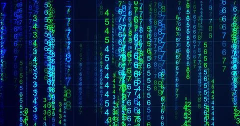 USD Dollar Analytics symbol matrix rain backdrop dark technology background.. Illustrazione stock