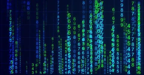 USD Dollar Analytics symbol matrix rain backdrop dark technology background.. イラスト素材